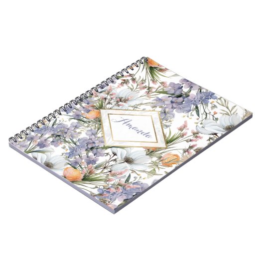 Botanische Pastellfarben Wildblume Blütensommer Notizblock (Linke Seite)