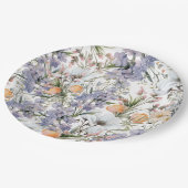 Botanische Pastellfarben Wildblume Blütensommer Pappteller (Schrägansicht)