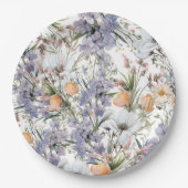 Botanische Pastellfarben Wildblume Blütensommer Pappteller (Vorderseite)