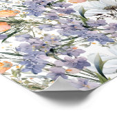 Botanische Pastellfarben Wildblume Blütensommer Poster (Ecke)