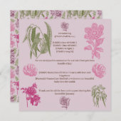 Botanische Peonie Eukalyptus Girl Geburtserklärung Ankündigung (Vorne/Hinten)