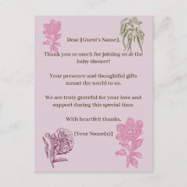 Botanische Peony Eucalyptus Baby Dusche Vielen Dan Postkarte