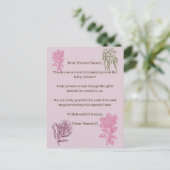 Botanische Peony Eucalyptus Baby Dusche Vielen Dan Postkarte (Stehend Vorderseite)