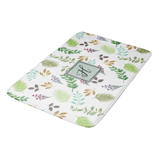 "Botanische Personalisierte Badematte (Schrägansicht)