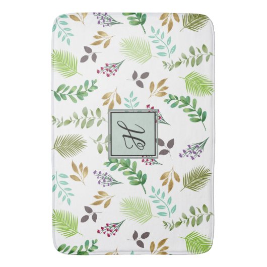 "Botanische Personalisierte Badematte (Vorderseite Vertikal)