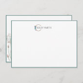 Botanische Personalisierte Stationery Elegante Dankeskarte (Vorne/Hinten)