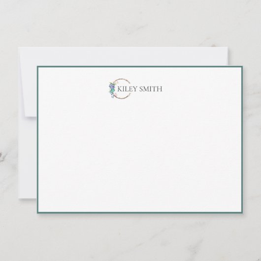 Botanische Personalisierte Stationery Elegante Dankeskarte (Vorderseite)