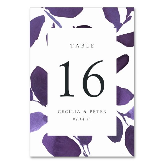 Botanische Personalisierte Tischnummer (Rückseite)