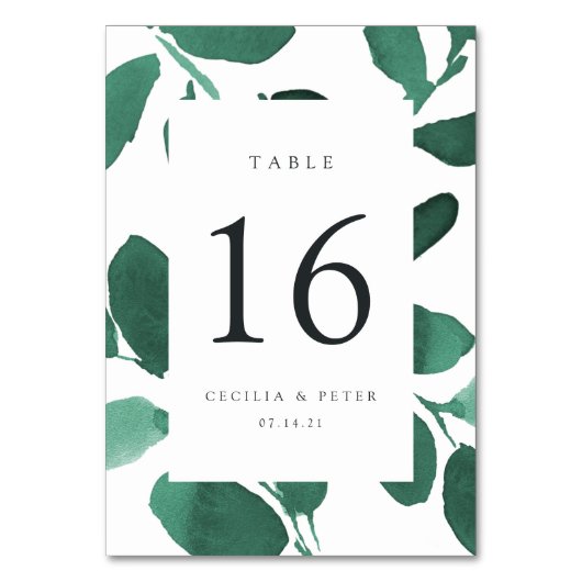 Botanische Personalisierte Tischnummer (Vorderseite)