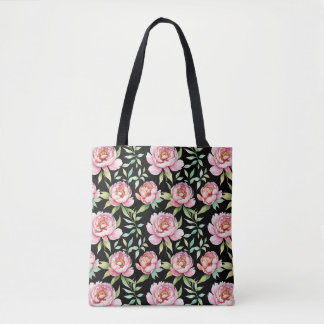 Botanische Pfingstrose Blumen-Einkaufstasche Tasche