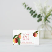 Botanische Pfirsiche auf der White Business Card Visitenkarte (Stehend Vorderseite)
