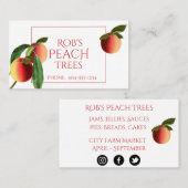 Botanische Pfirsiche auf der White Business Card Visitenkarte (Vorne/Hinten)