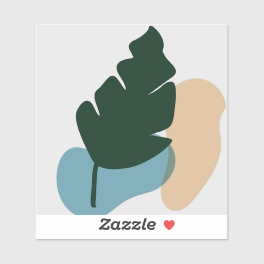 Botanische Pflanze Aufkleber (Blatt)