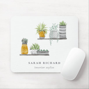 Botanische Pflanze aus gegossenem Haus Mousepad