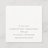 Botanische Pflanze aus gegossenem Haus Quadratische Visitenkarte (Rückseite)