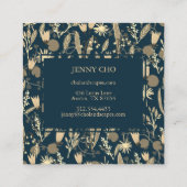 Botanische Pflanze des Nachtgartens Moderne Modern Quadratische Visitenkarte (Rückseite)