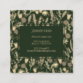 Botanische Pflanze des Nachtgartens Moderne Modern Quadratische Visitenkarte (Rückseite)