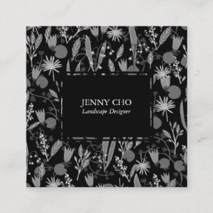 Botanische Pflanze des Nachtgartens Moderne Modern Quadratische Visitenkarte