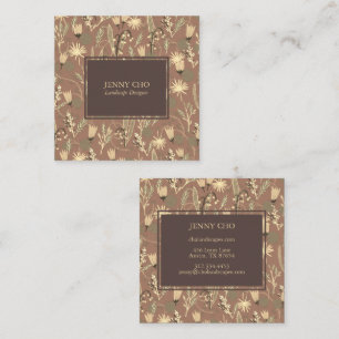 Botanische Pflanze des Nachtgartens Moderne Modern Quadratische Visitenkarte