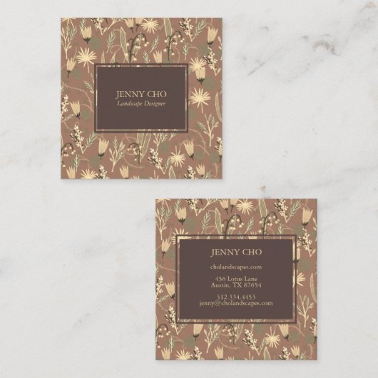 Botanische Pflanze des Nachtgartens Moderne Modern Quadratische Visitenkarte (Vorne/Hinten)