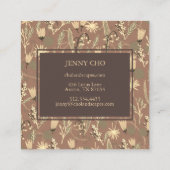 Botanische Pflanze des Nachtgartens Moderne Modern Quadratische Visitenkarte (Rückseite)