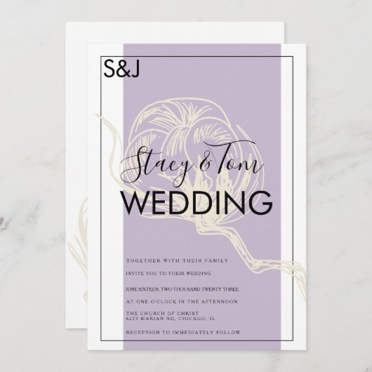 Botanische Pflanze Einladung (Vorne/Hinten)