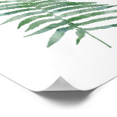Botanische Pflanze Fern Leaf Grünes Wasser Poster (Ecke)