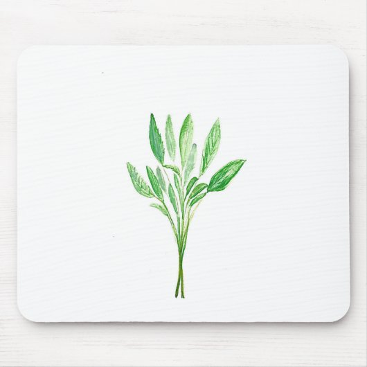 Botanische Pflanze Grüne Küchenkraut Salbei Mousepad (Vorne)