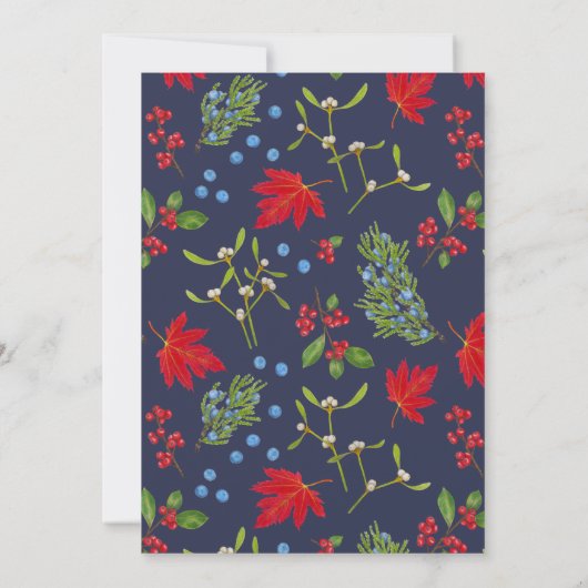 Botanische Pflanze Herbst Feiertag Einladung (Rückseite)