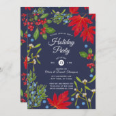 Botanische Pflanze Herbst Feiertag Einladung (Vorne/Hinten)