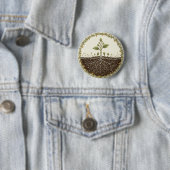 Botanische Pflanze mit Wurzeln Natur Illustrations Button (Beispiel)