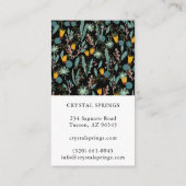 Botanische Pflanze Nachtgarten Moderne Schwarz Visitenkarte (Rückseite)