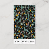 Botanische Pflanze Nachtgarten Moderne Schwarz Visitenkarte (Vorderseite)