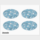 botanische Pflanze Ovaler Aufkleber (Blatt)