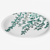 Botanische Pflanze Tropische Malerei drucken Pappteller (Schrägansicht)