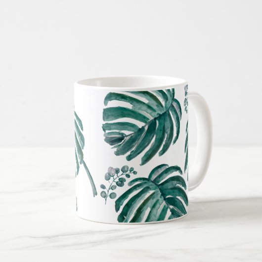 Botanische Pflanze Tropische Malerei Kaffeemaschin Kaffeetasse (VorderseiteRechts)