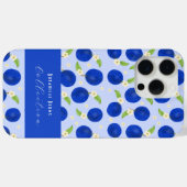 Botanische Pflaumen-Kollektion Blau Case-Mate iPhone Hülle (Rückseite (Horizontal))