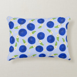 Botanische Pflaumen-Kollektion Blau Dekokissen