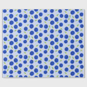 Botanische Pflaumen-Kollektion Blau Geschenkpapier (Flach)