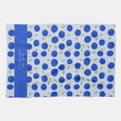 Botanische Pflaumen-Kollektion Blau Geschirrtuch (Horizontal)