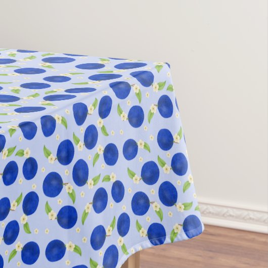 Botanische Pflaumen-Kollektion Blau Tischdecke (Beispiel)