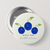 Botanische Pflaumen-Kollektion Button (Vorne & Hinten)