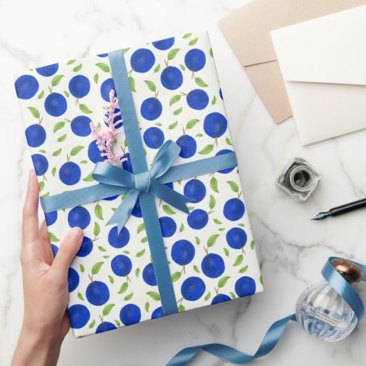 Botanische Pflaumen Kollektion Elfenbein Geschenkpapier (Schenken)