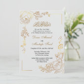 Botanische Pilzhochzeit Einladung (Stehend Vorderseite)