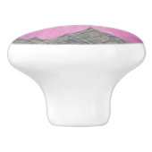 Botanische Pink-Geranium-Blume auf jeder Farbe Keramikknauf (Seitenansicht)