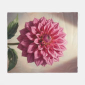Botanische Pinke Dahlienblüte Fleecedecke (Vorderseite (Horizontal))