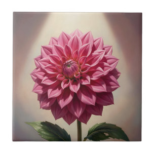 Botanische Pinke Dahlienblüte Fliese