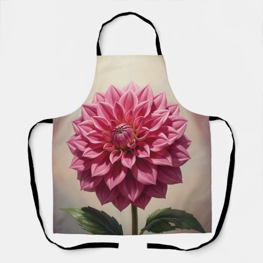 Botanische Pinke Dahlienblüte Schürze (Vorderseite)