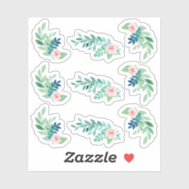 Botanische Planerblätter für Wasserfarben Aufkleber