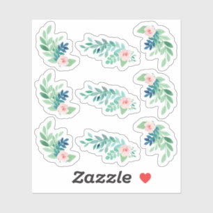 Botanische Planerblätter für Wasserfarben Aufkleber